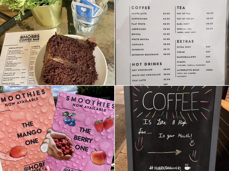 Hobbs coffee bar Towcester Menu
