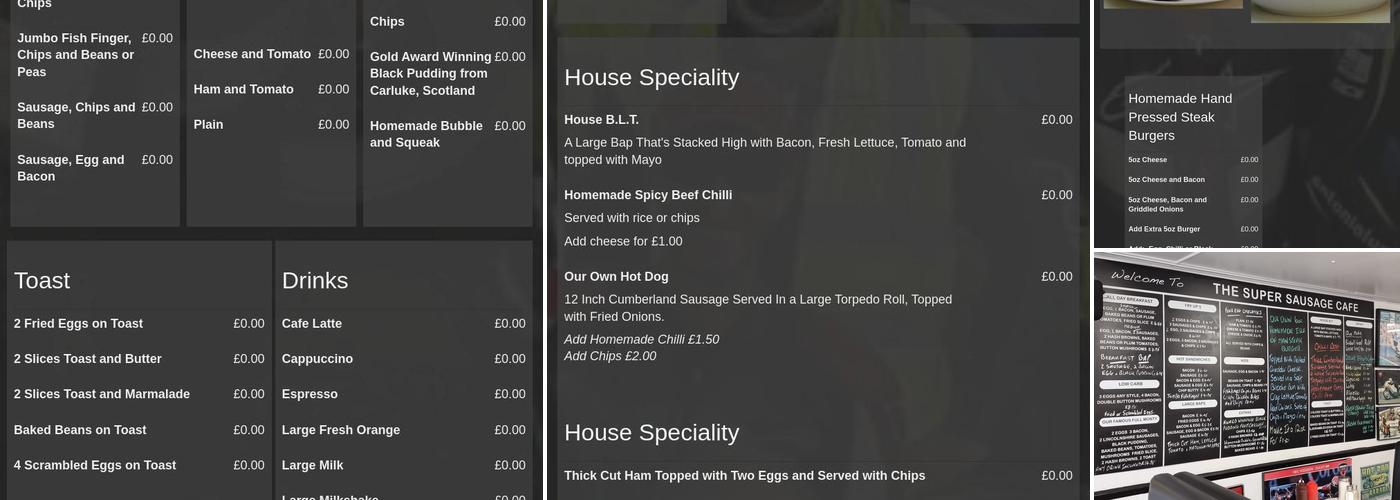 Super Sausage Cafeteria Menu