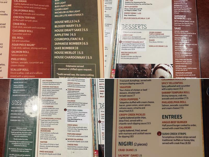 Sushi Creek Menu