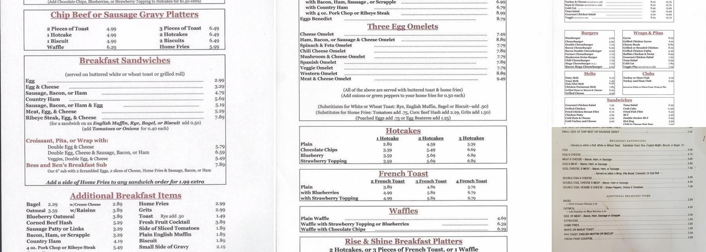 Country Kitchen Menu