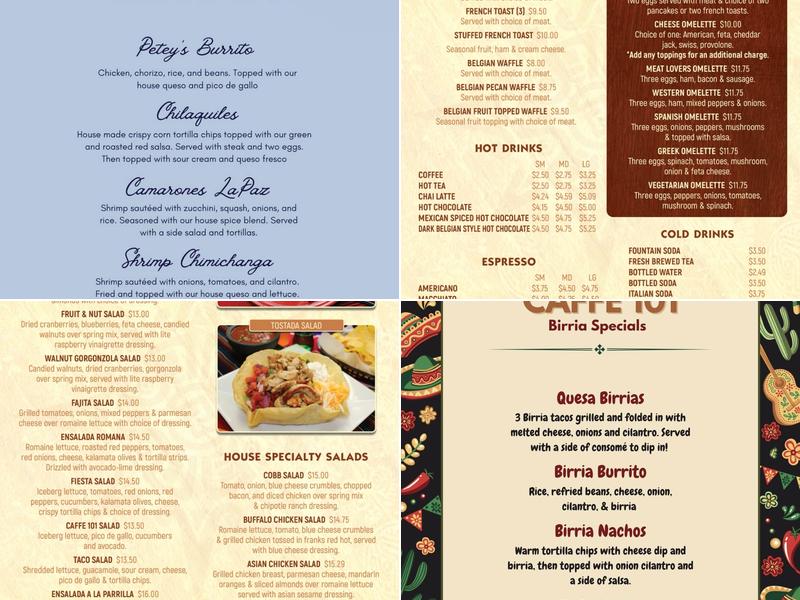 Caffe 101 Menu