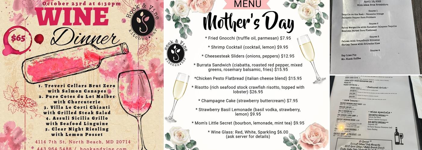 Hook & Vine - Kitchen and Bar Menu