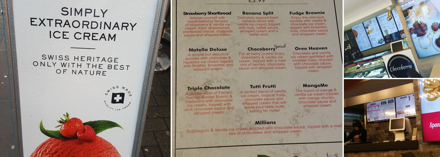 Chocoberry Evington Road Menu