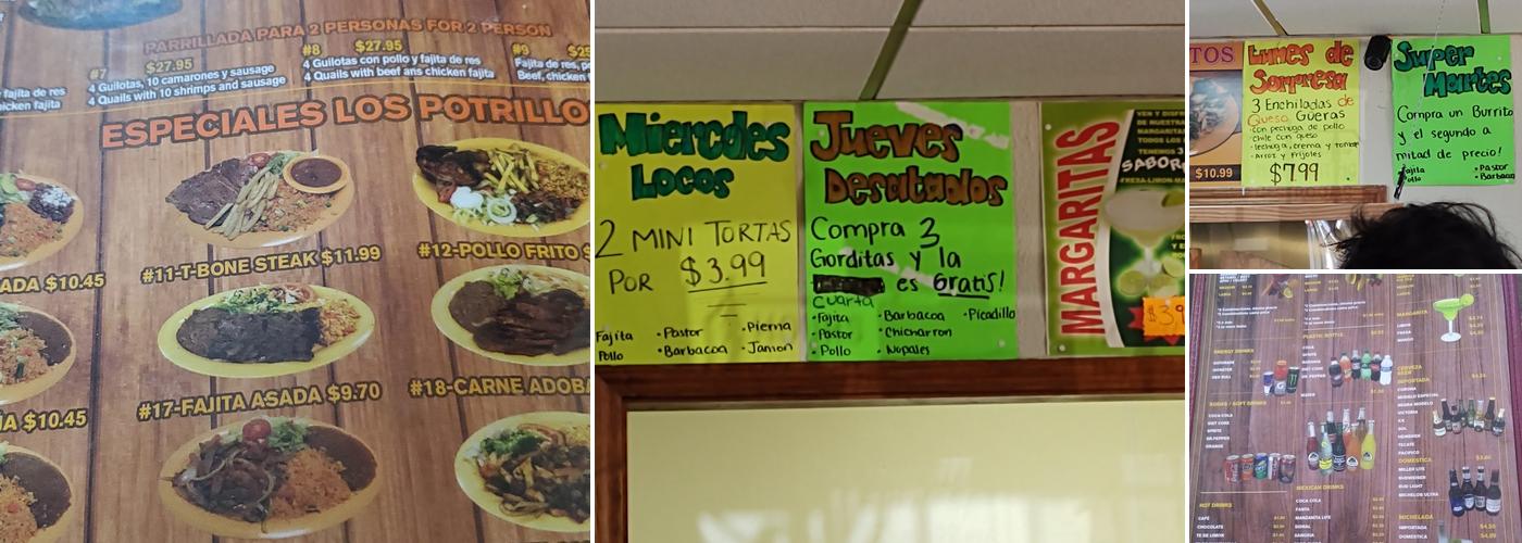 Taqueria Los Potrillos Menu