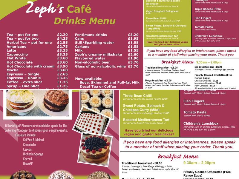 Zeph's Cafe Menu