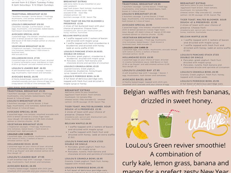 LouLou’s Great Glen Menu