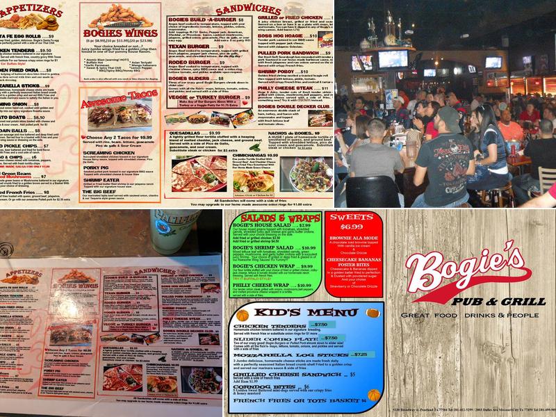 Bogie's Pub & Grill Menu