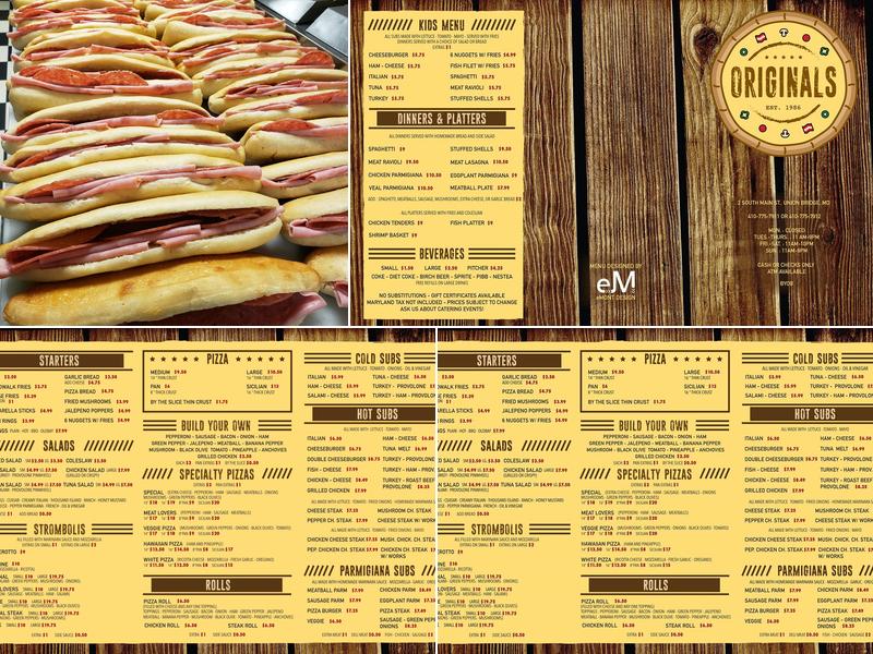 Original Pizza Menu