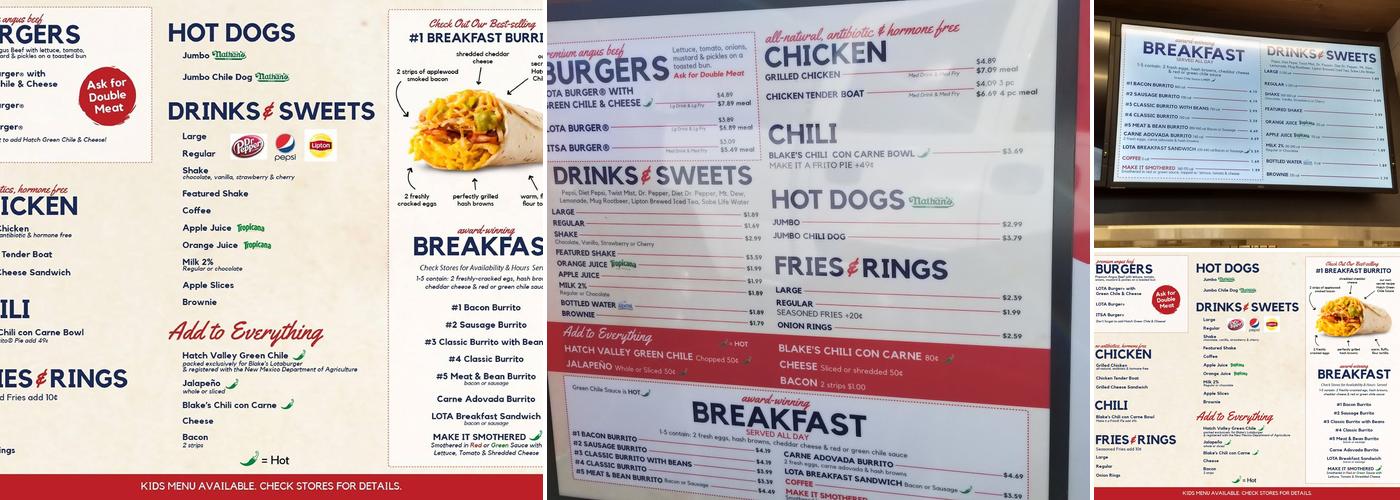 Blake's Lotaburger Menu