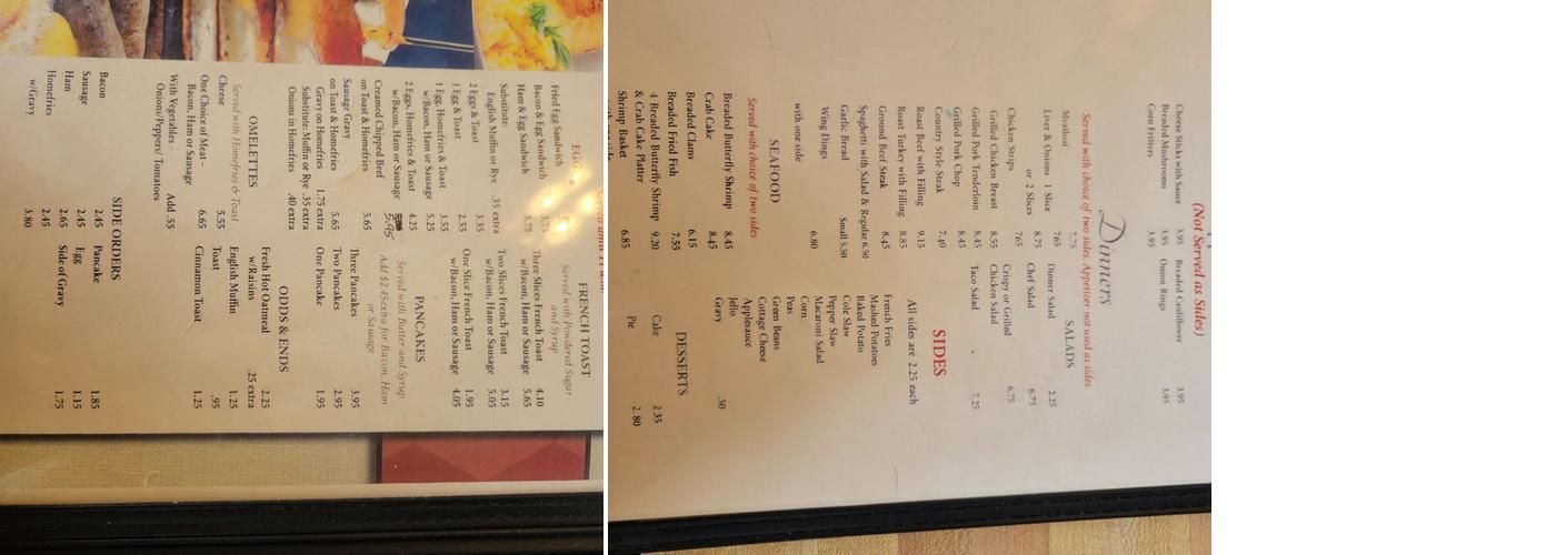 K's Place Menu