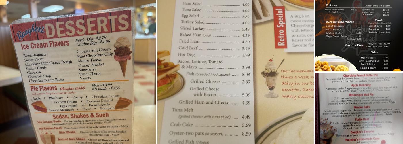 Baugher's Restaurant Menu