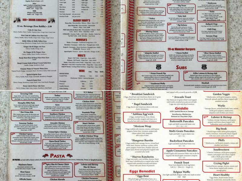 Phil's Filling Station Menu