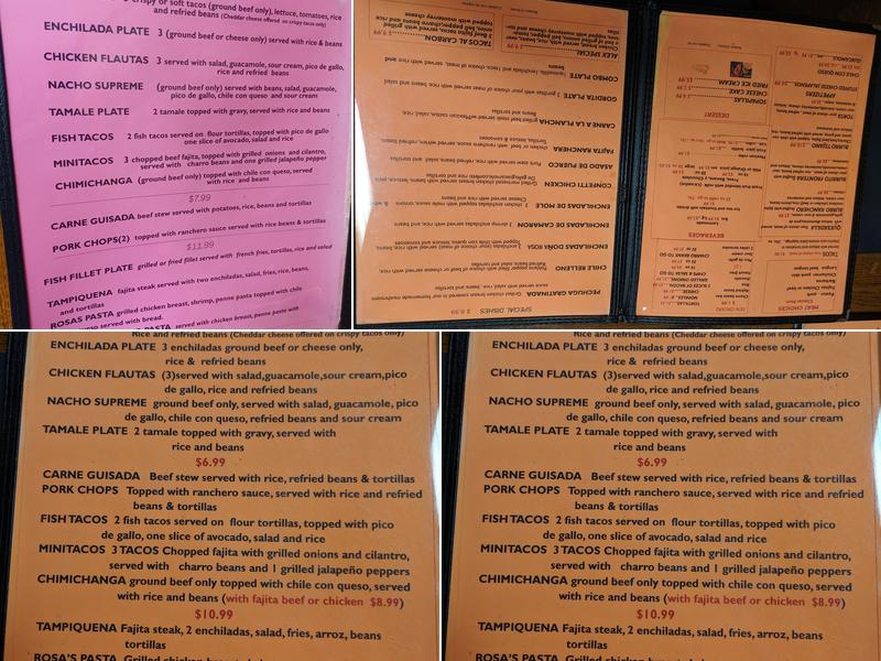 La Frontera Menu
