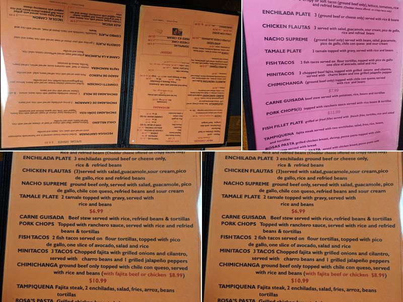 La Frontera Menu