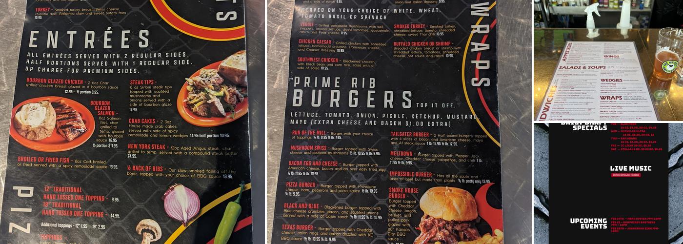 Tailgatez Sports Grill Menu