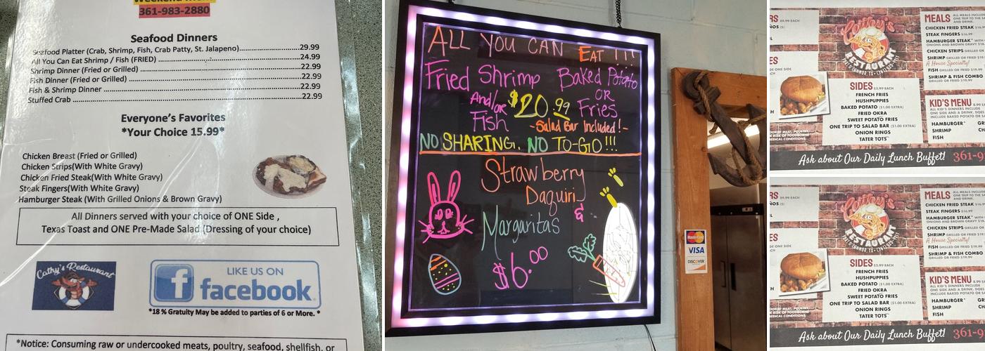 Cathy’s Menu