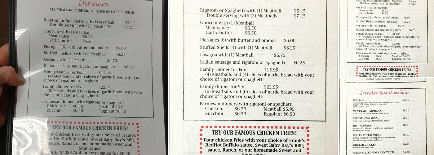 Meatballs Menu