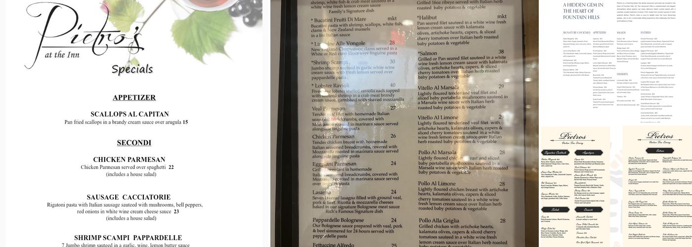 Pietro's Menu