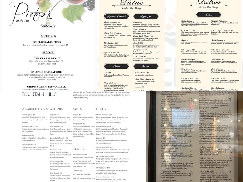 Pietro's Menu