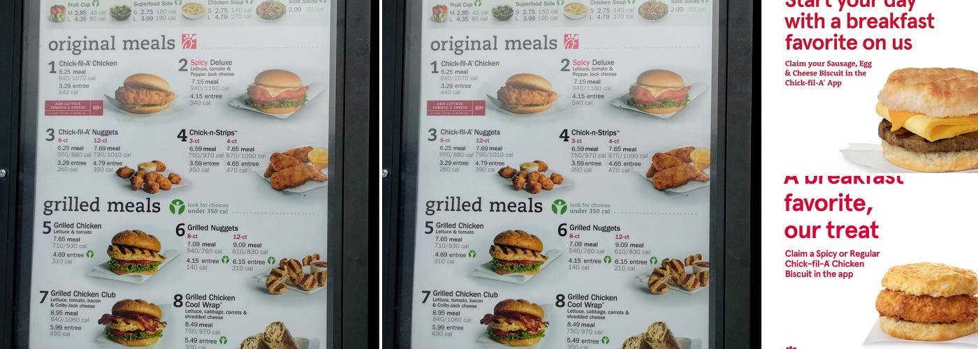 Chick-fil-A Menu