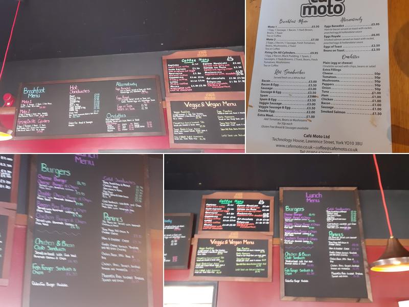 Cafe Moto Limited Menu