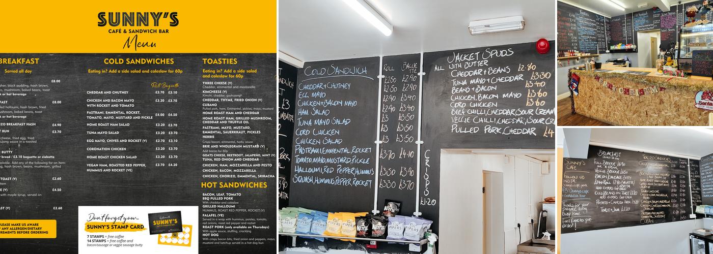 Sunny’s Cafe and Sandwich Bar Menu