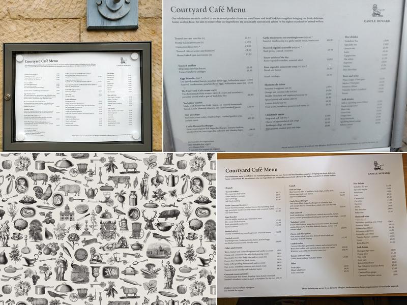 Castle Howard Cafe Menu