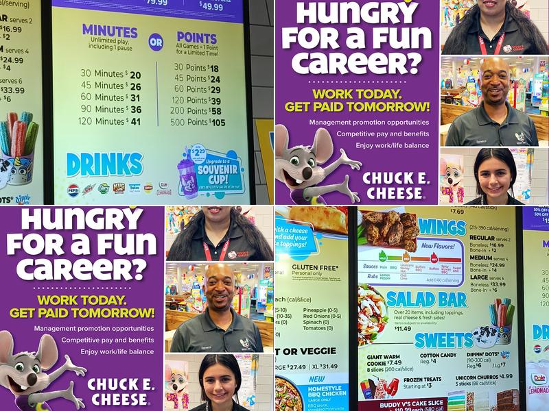 Chuck E. Cheese Menu