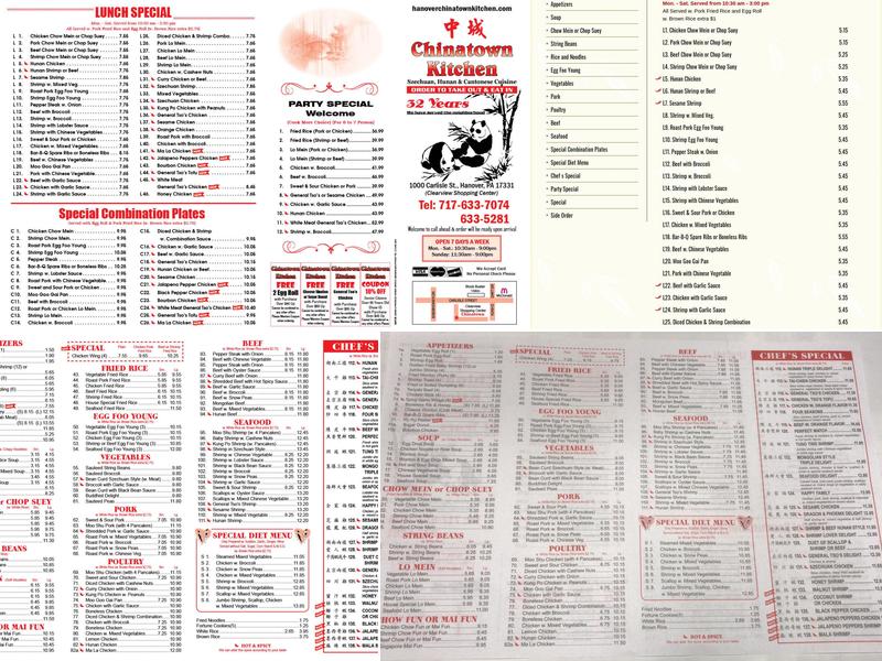 Chinatown Kitchen Menu