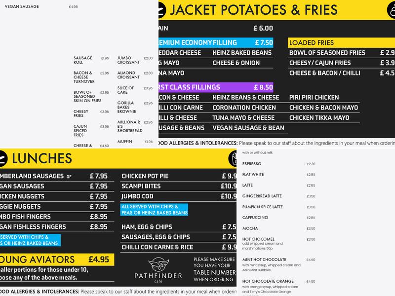 Pathfinder Café Menu