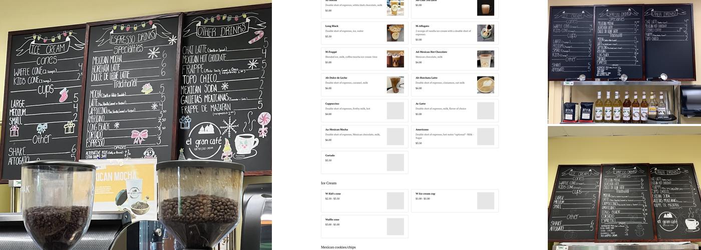 El Gran Café Menu