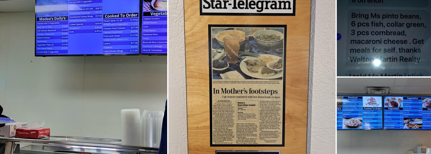 Madea's Down Home Cooking Menu