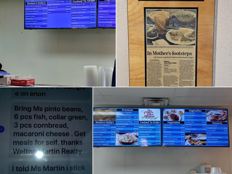 Madea's Down Home Cooking Menu