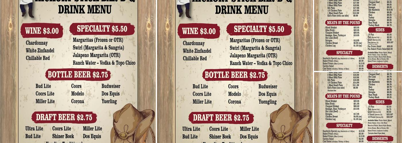 Hickory Stick Barbeque Menu