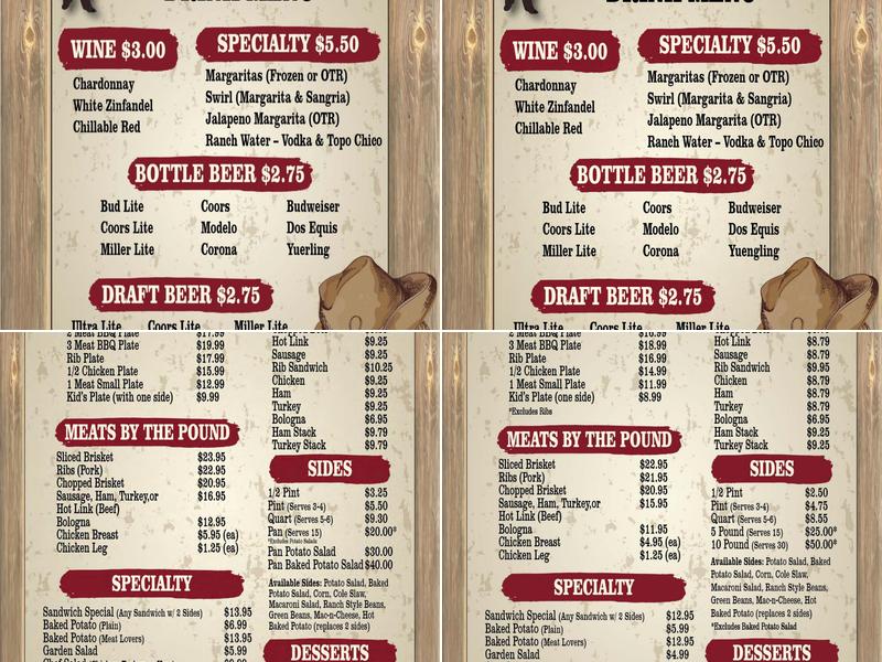 Hickory Stick Barbeque Menu
