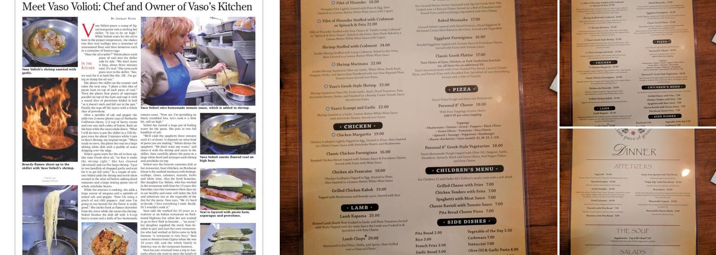Vaso's Kitchen Menu