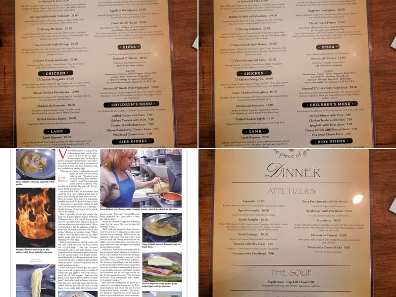 Vaso's Kitchen Menu