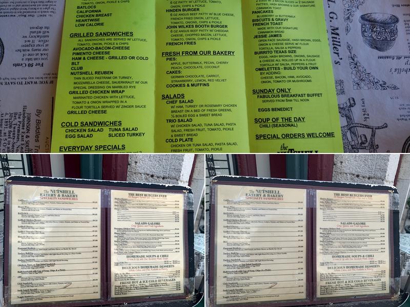 Nutshell Eatery & Bakery Menu