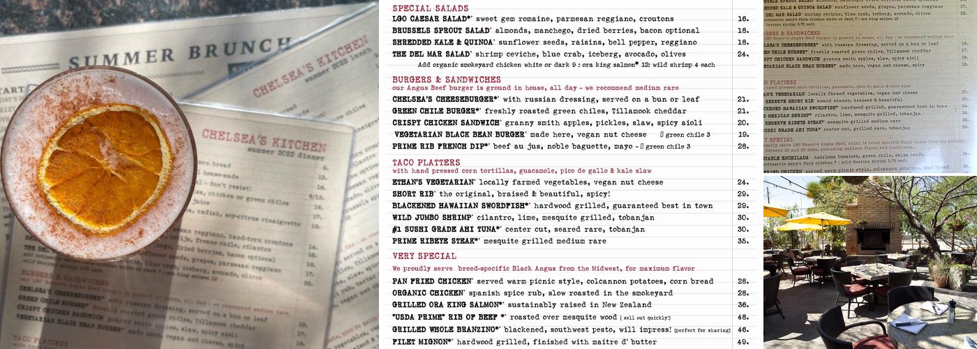 Chelsea’s Kitchen Menu