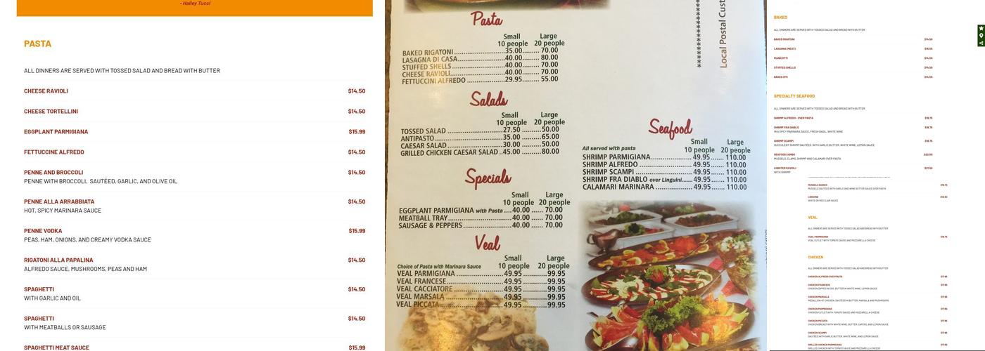 Mamas Italian Grill Menu