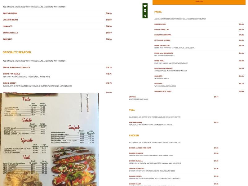 Mamas Italian Grill Menu