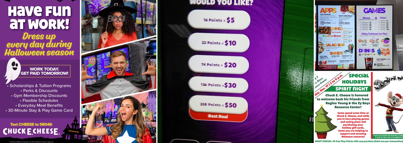 Chuck E. Cheese Menu