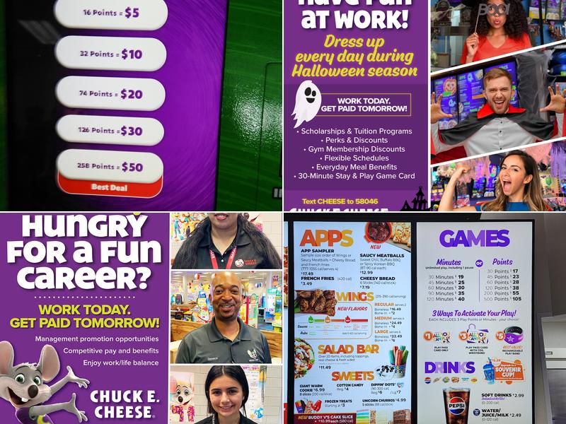 Chuck E. Cheese Menu