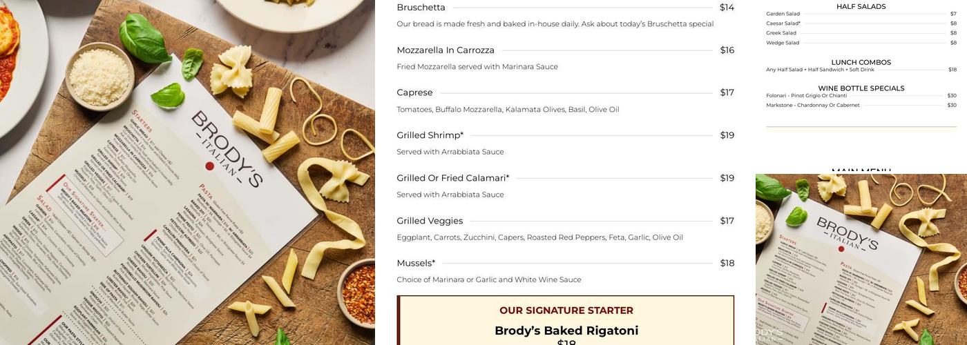 BRODY'S ITALIAN (Formerly Nick's Italian) Menu