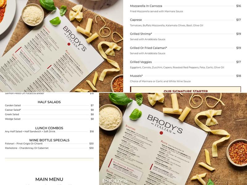 BRODY'S ITALIAN (Formerly Nick's Italian) Menu