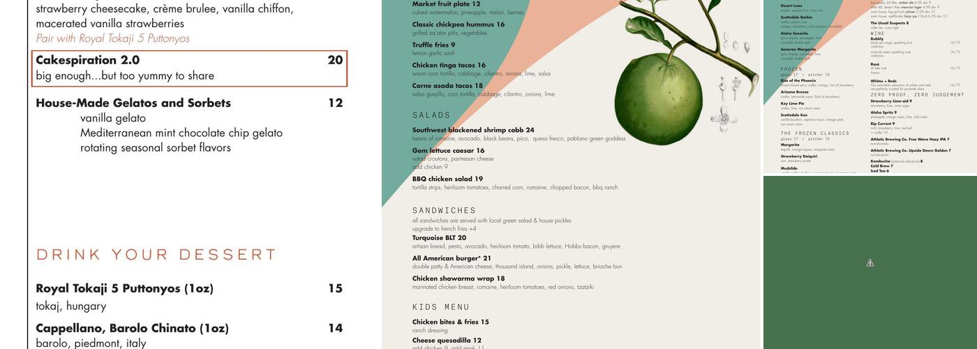 Weft & Warp Art Bar + Kitchen Menu