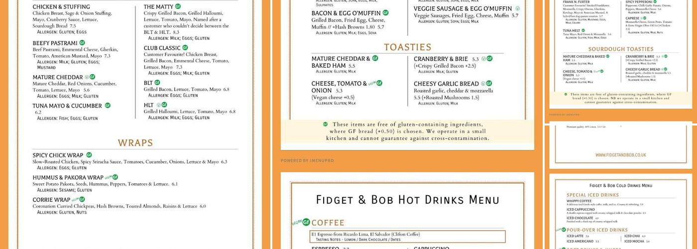 Fidget & Bob Menu