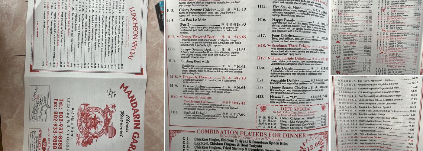 Mandarin Garden Menu