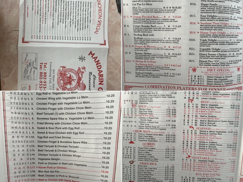 Mandarin Garden Menu