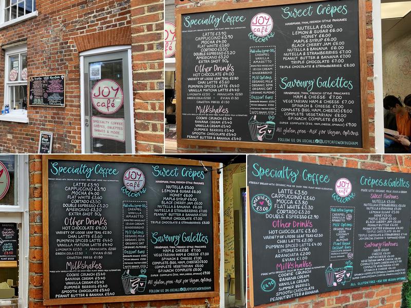 Joy Café Menu